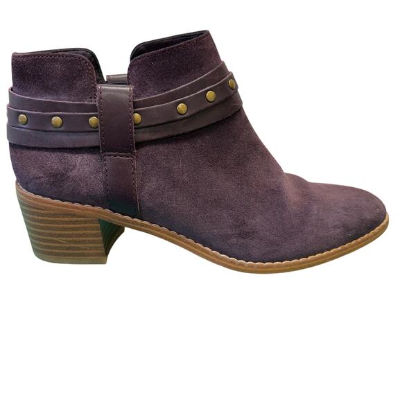 Clarks Breccan Shine Suede Somerset Ankle Boot size 8.5 purple - Picture 5 of 9